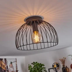 Plafonnier Gourel Noir, 1 lumière