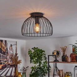 Plafonnier Gourel Noir, 1 lumière