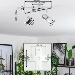 Plafonnier Grafberg Chrome, 2 lumières