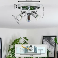 Plafonnier Grafberg Chrome, 3 lumières