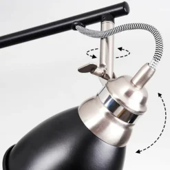 Plafonnier Gralingen Nickel mat, Noir, 4 lumières