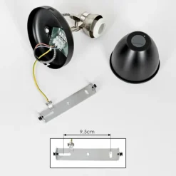 Plafonnier Gralingen Nickel mat, Noir, Blanc, 1 lumière