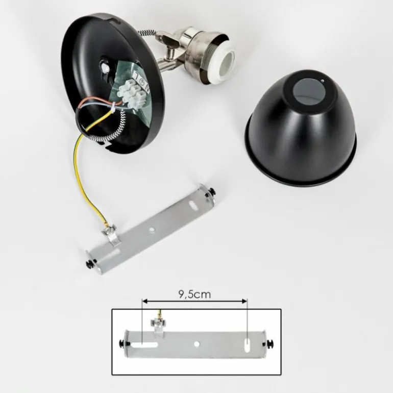 Plafonnier Gralingen Nickel mat, Noir, Blanc, 1 lumière