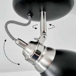 Plafonnier Gralingen Nickel mat, Noir, Blanc, 1 lumière