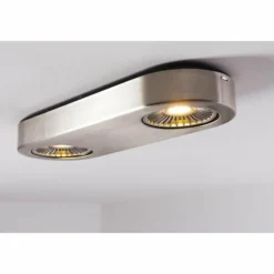 Plafonnier Granada LED Nickel mat, 2 lumières