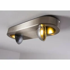 Plafonnier Granada LED Nickel mat, 2 lumières