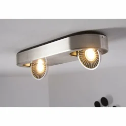 Plafonnier Granada LED Nickel mat, 2 lumières