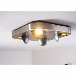 Plafonnier Granada LED Nickel mat, 4 lumières