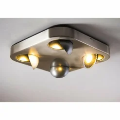 Plafonnier Granada LED Nickel mat, 4 lumières
