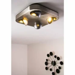 Plafonnier Granada LED Nickel mat, 4 lumières