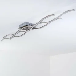 Plafonnier Grant LED Acier inoxydable, 3 lumières