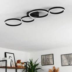 Plafonnier Grasse LED Noir, 1 lumière