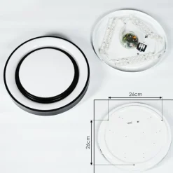 Plafonnier Grimacco LED Noir, 1 lumière, Changeur de couleurs