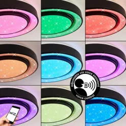 Plafonnier Grimacco LED Noir, 1 lumière, Changeur de couleurs