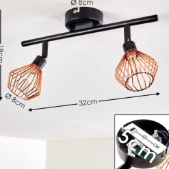 Plafonnier Grönhöj Noir, 2 lumières