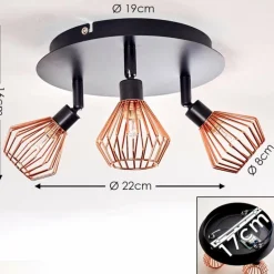 Plafonnier Grönhöj Noir, 3 lumières