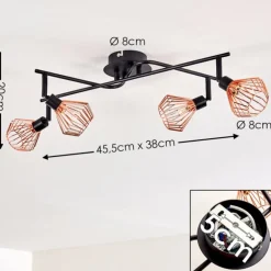 Plafonnier Grönhöj Noir, 4 lumières