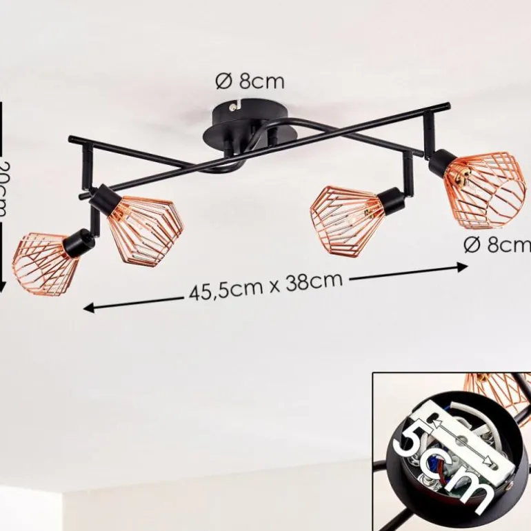 Plafonnier Grönhöj Noir, 4 lumières