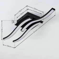 Plafonnier Grossari LED Noir, 3 lumières