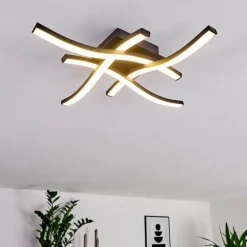 Plafonnier Grossarl LED Noir, 4 lumières