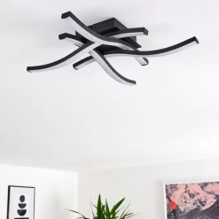 Plafonnier Grossarl LED Noir, 4 lumières