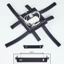 Plafonnier Grossarl LED Noir, 4 lumières