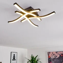 Plafonnier Grossarl LED Noir, 4 lumières