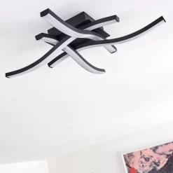 Plafonnier Grossarl LED Noir, 4 lumières