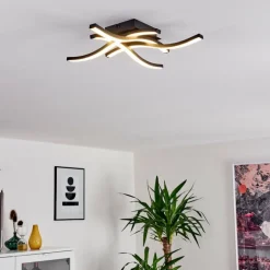 Plafonnier Grossarl LED Noir, 4 lumières