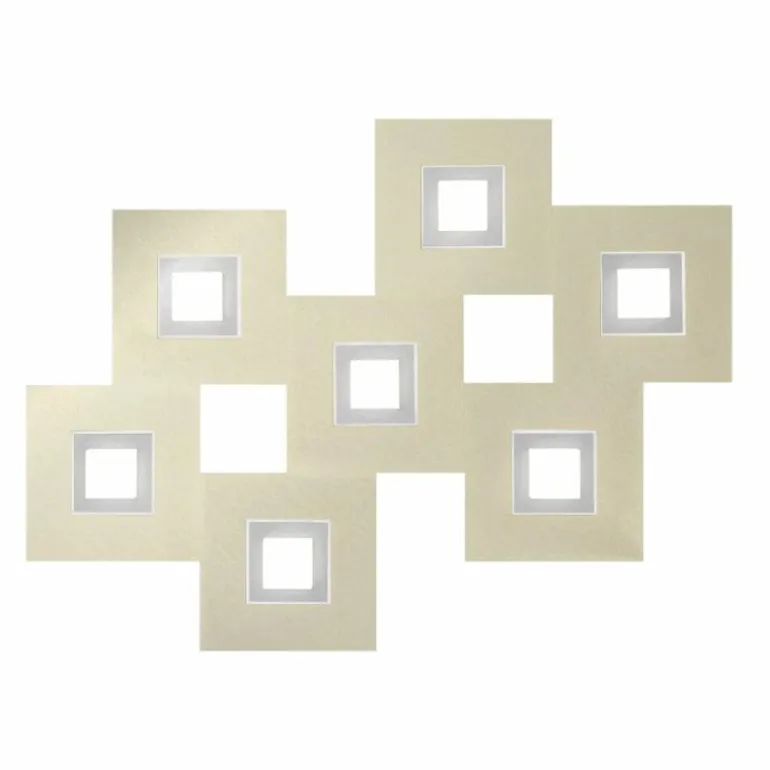 Plafonnier Grossmann Karree LED Titane, 7 lumières
