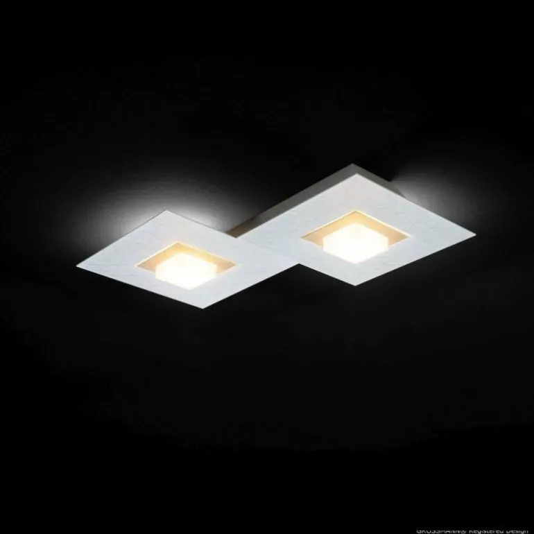 Plafonnier Grossmann KARREE LED Aluminium, Champagne, 2 lumières