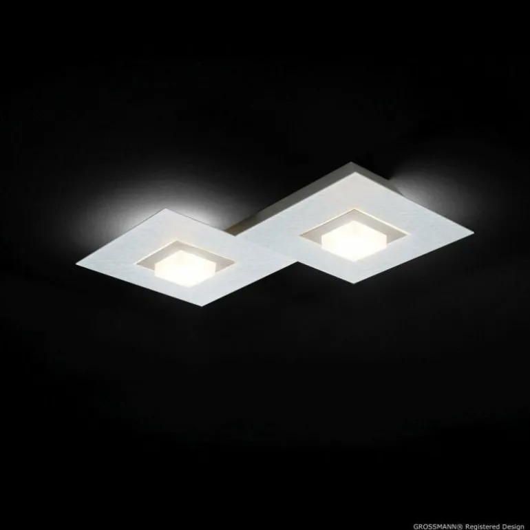 Plafonnier Grossmann KARREE LED Aluminium, Titane, 2 lumières