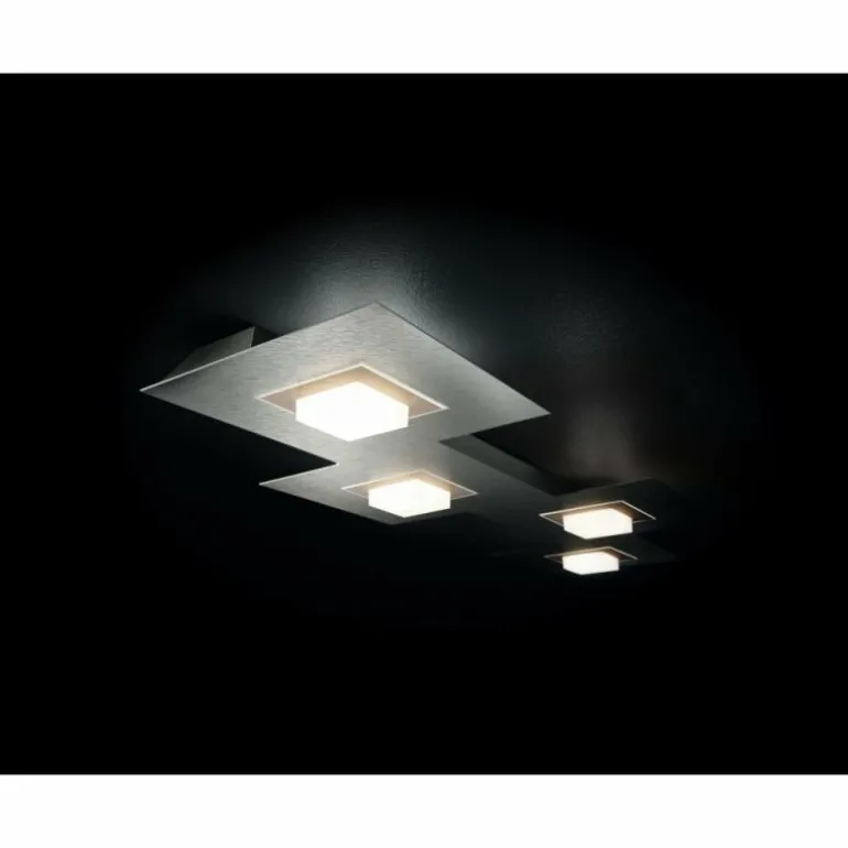 Plafonnier Grossmann KARREE LED Aluminium, Champagne, 4 lumières