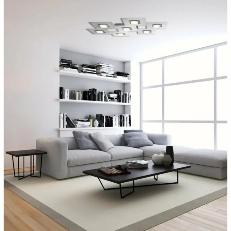 Plafonnier Grossmann KARREE LED Aluminium, Cuivre, 7 lumières