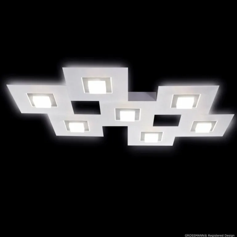 Plafonnier Grossmann KARREE LED Aluminium, Titane, 7 lumières