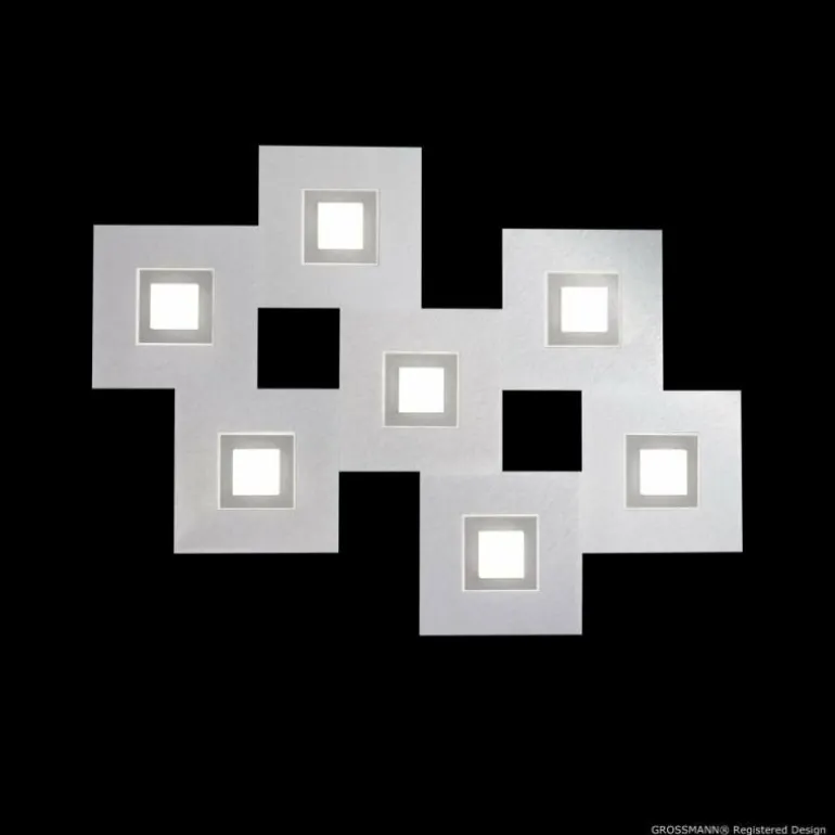 Plafonnier Grossmann KARREE LED Aluminium, Titane, 7 lumières