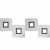 Plafonnier Grossmann KARREE LED Aluminium, Noir, 4 lumières