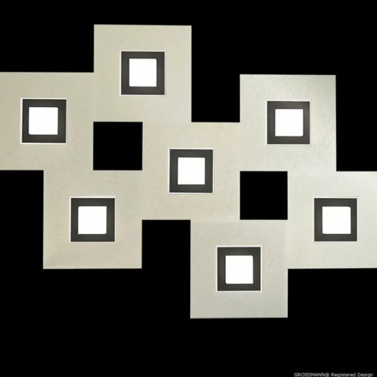 Plafonnier Grossmann KARREE LED Noir, 7 lumières