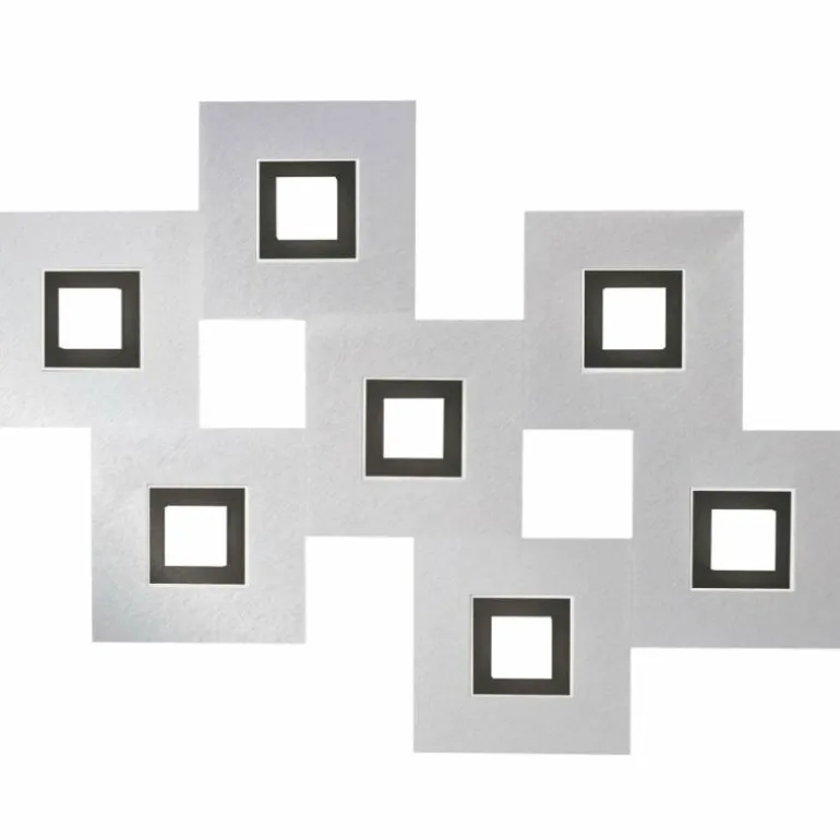Plafonnier Grossmann KARREE LED Aluminium, Noir, 7 lumières