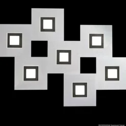 Plafonnier Grossmann KARREE LED Aluminium, Noir, 7 lumières