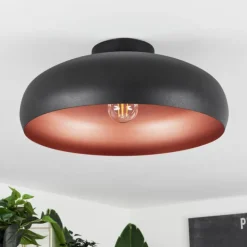 Plafonnier Guayo Noir, 1 lumière