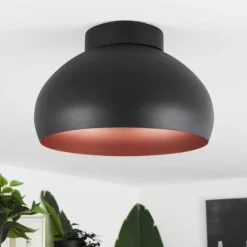 Plafonnier Guayo Noir, 1 lumière