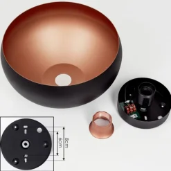 Plafonnier Guayo Noir, 1 lumière