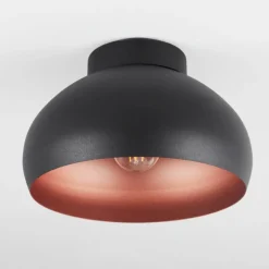 Plafonnier Guayo Noir, 1 lumière