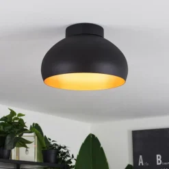 Plafonnier Guayo Noir, 1 lumière