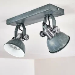 Plafonnier Gudo Gris, Argenté, 2 lumières