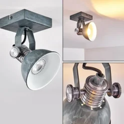 Plafonnier Gudo Gris, Argenté, 1 lumière