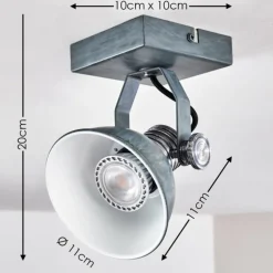 Plafonnier Gudo Gris, Argenté, 1 lumière