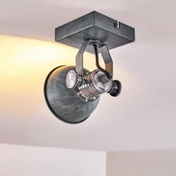 Plafonnier Gudo Gris, Argenté, 1 lumière