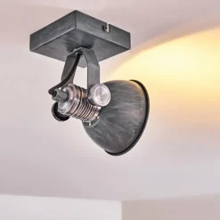 Plafonnier Gudo Gris, Argenté, 1 lumière